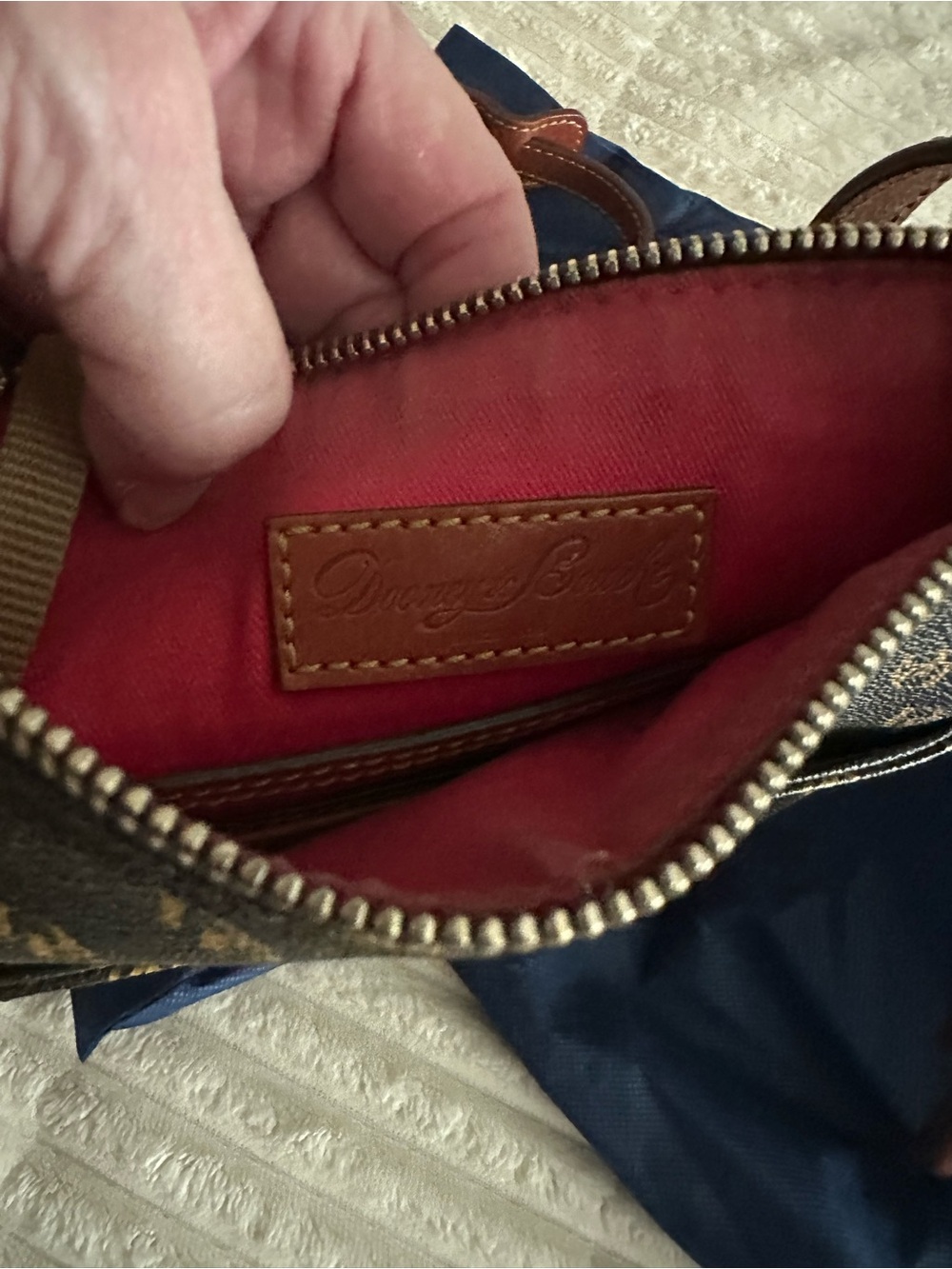 Dooney & Bourke Brown and Tan Monogram Crossbody - Picture 5 of 8